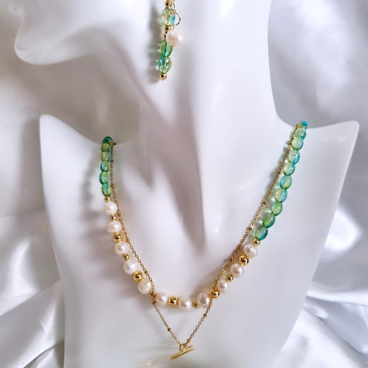 Verdant Elegance Necklace Set & Earings set